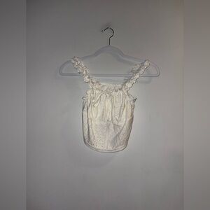 White Eyelet Cropped Tank